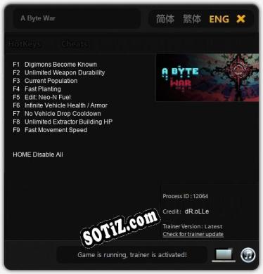 Трейнер для A Byte War [v1.0.1]