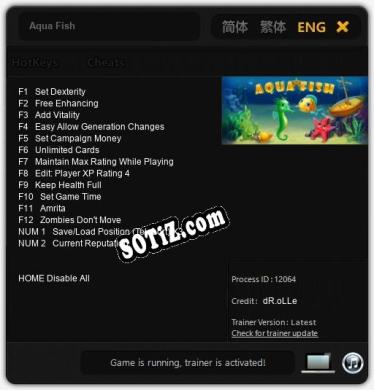 Aqua Fish: ТРЕЙНЕР И ЧИТЫ (V1.0.27)