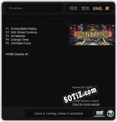 Трейнер для Bonesaw [v1.0.8]