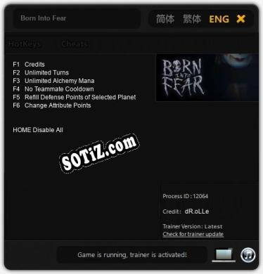 Трейнер для Born Into Fear [v1.0.8]