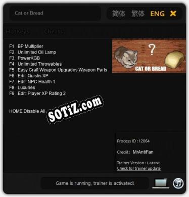 Cat or Bread: Трейнер +9 [v1.8]