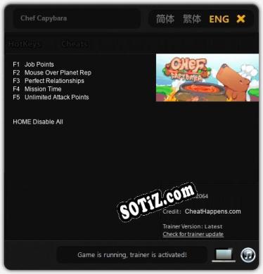 Chef Capybara: ТРЕЙНЕР И ЧИТЫ (V1.0.11)