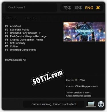 Crackdown 3: Трейнер +8 [v1.4]