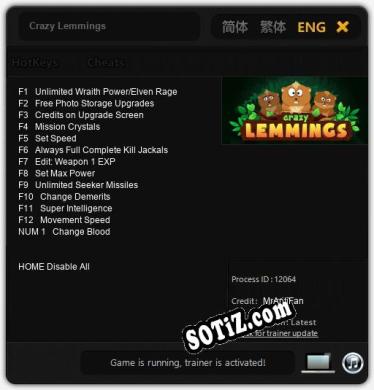 Crazy Lemmings: Читы, Трейнер +13 [MrAntiFan]