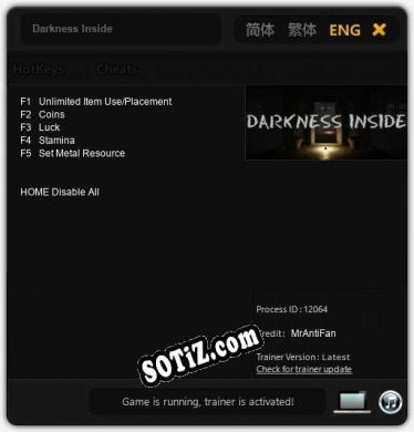 Darkness Inside: Читы, Трейнер +5 [MrAntiFan]