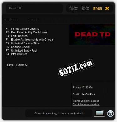 Трейнер для Dead TD [v1.0.9]