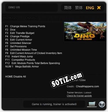 Трейнер для DINO VR [v1.0.2]