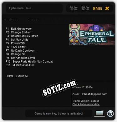 Ephemeral Tale: Читы, Трейнер +11 [CheatHappens.com]