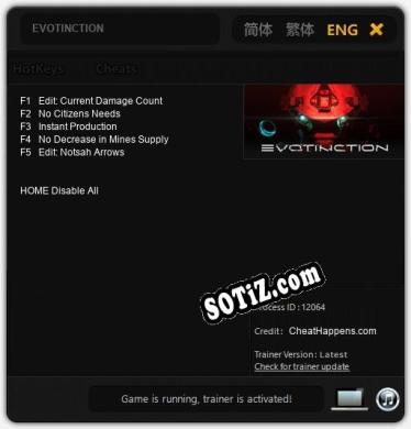 EVOTINCTION: Читы, Трейнер +5 [CheatHappens.com]