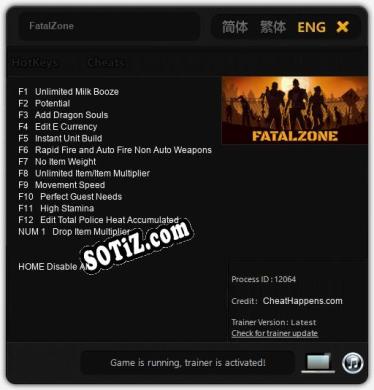 FatalZone: Трейнер +13 [v1.9]