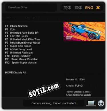 Трейнер для Freedom Drive [v1.0.2]