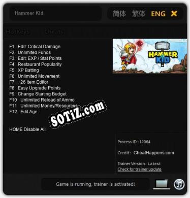 Hammer Kid: Читы, Трейнер +12 [CheatHappens.com]