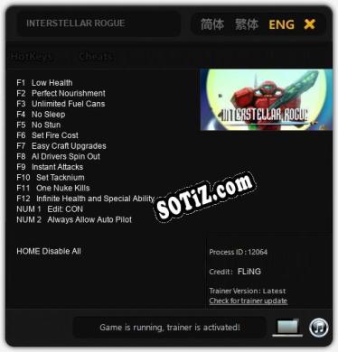 INTERSTELLAR ROGUE: Читы, Трейнер +14 [FLiNG]