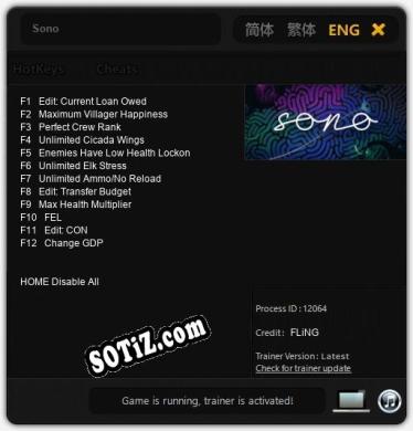Sono: Читы, Трейнер +12 [FLiNG]