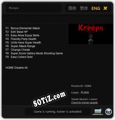 Трейнер для Kreeps [v1.0.4]