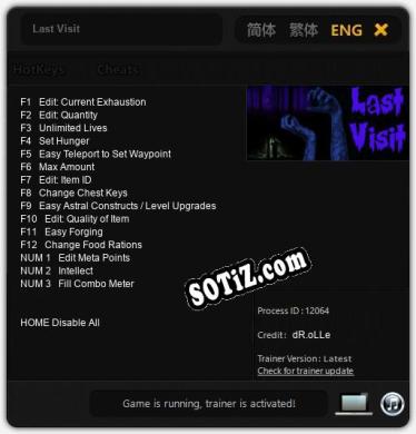 Трейнер для Last Visit [v1.0.2]