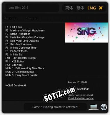 Lets Sing 2016: Читы, Трейнер +15 [MrAntiFan]