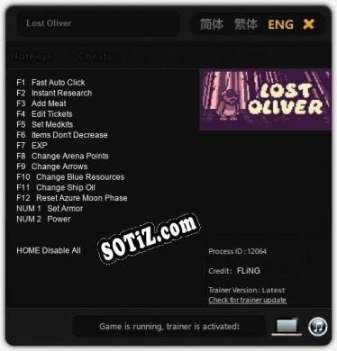 Lost Oliver: Трейнер +14 [v1.2]