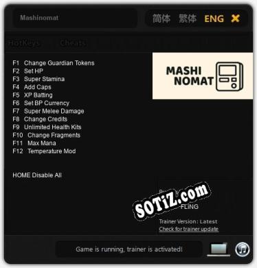 Трейнер для Mashinomat [v1.0.9]