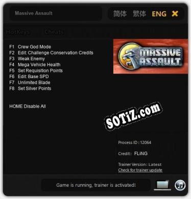 Massive Assault: Трейнер +8 [v1.6]