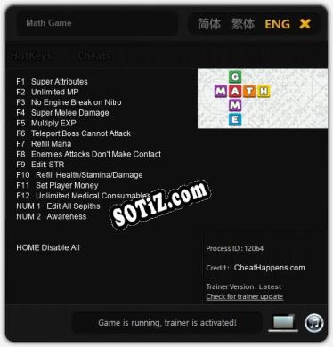 Трейнер для Math Game [v1.0.9]