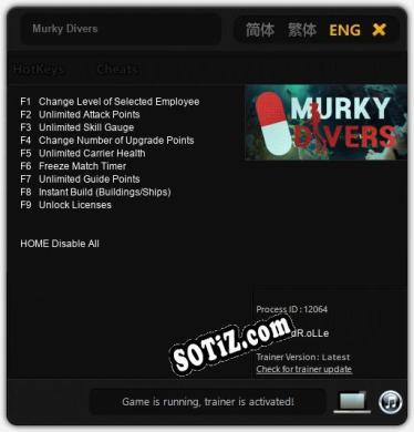 Murky Divers: ТРЕЙНЕР И ЧИТЫ (V1.0.69)