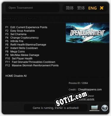 Трейнер для Open Tournament [v1.0.7]