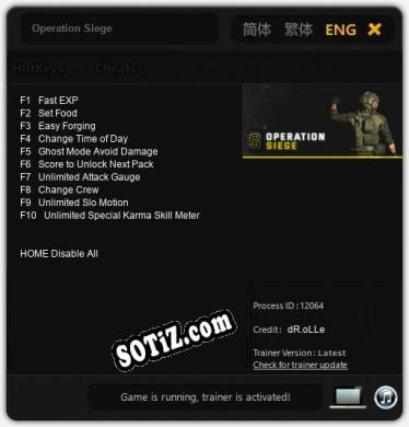 Трейнер для Operation Siege [v1.0.3]
