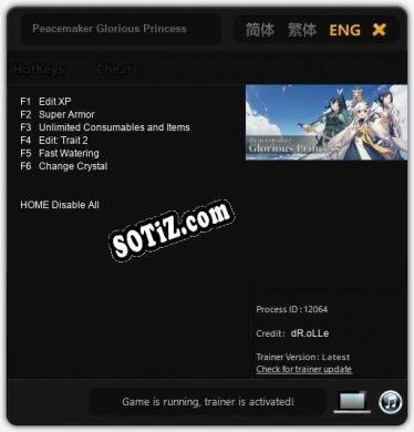 Трейнер для Peacemaker Glorious Princess [v1.0.5]