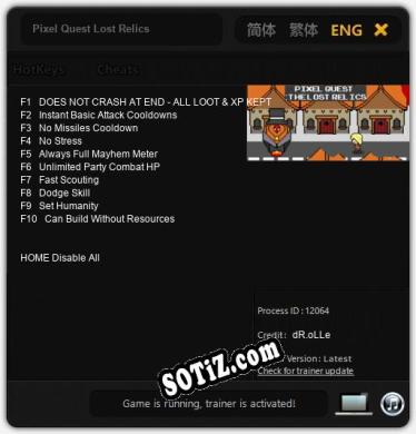 Трейнер для Pixel Quest Lost Relics [v1.0.8]