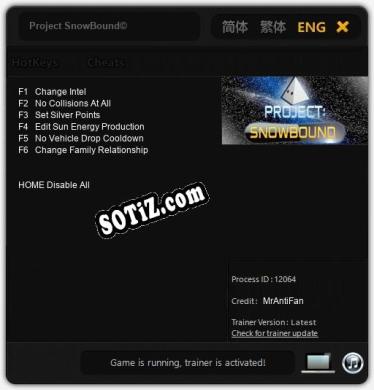 Трейнер для Project SnowBound© [v1.0.7]