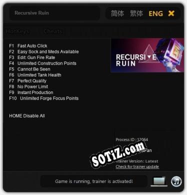 Recursive Ruin: ТРЕЙНЕР И ЧИТЫ (V1.0.9)