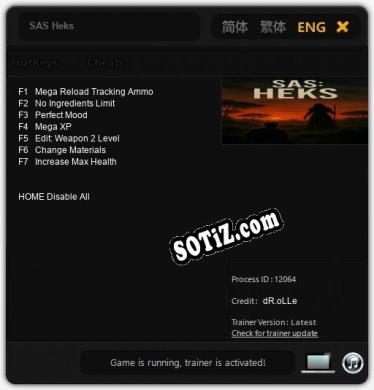 SAS Heks: ТРЕЙНЕР И ЧИТЫ (V1.0.17)