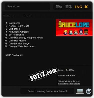 Трейнер для SauceLore [v1.0.1]
