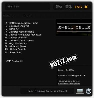 Трейнер для Shell Cells [v1.0.9]