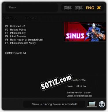 Sinus: ТРЕЙНЕР И ЧИТЫ (V1.0.32)