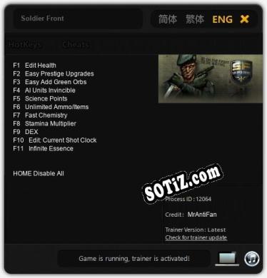 Трейнер для Soldier Front [v1.0.2]