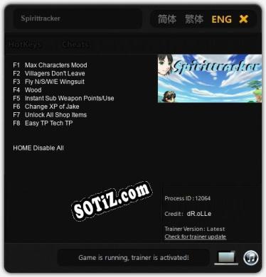 Трейнер для Spirittracker [v1.0.2]