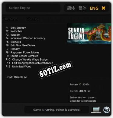 Sunken Engine: ТРЕЙНЕР И ЧИТЫ (V1.0.1)