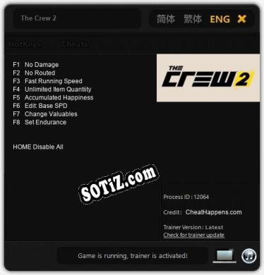 The Crew 2: Трейнер +8 [v1.9]