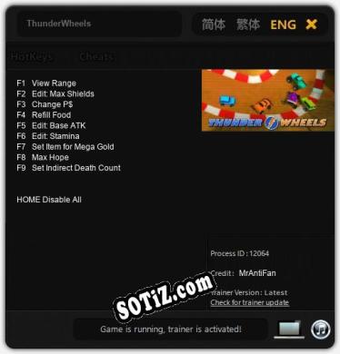ThunderWheels: Трейнер +9 [v1.5]