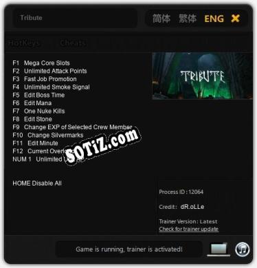 Tribute: Трейнер +13 [v1.6]