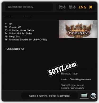 Трейнер для Warhammer Odyssey [v1.0.8]