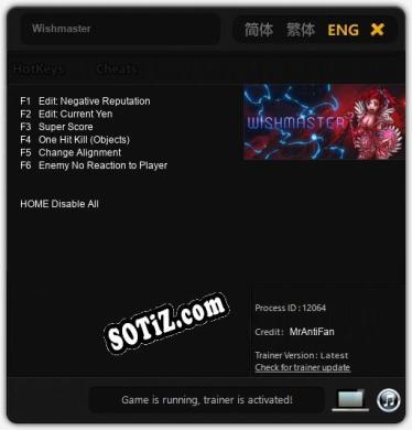 Трейнер для Wishmaster [v1.0.4]