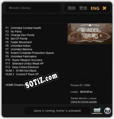 Трейнер для Wonder Library [v1.0.7]