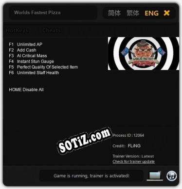 Трейнер для Worlds Fastest Pizza [v1.0.7]